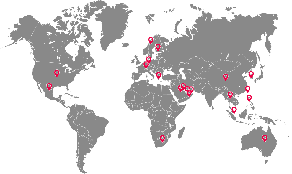 Map of Smixin distributors around the world