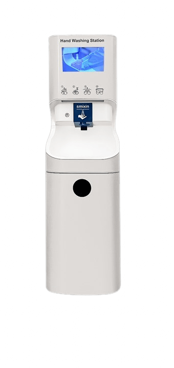 Wall-mounted Smixin Combi station with integrated waste bin
